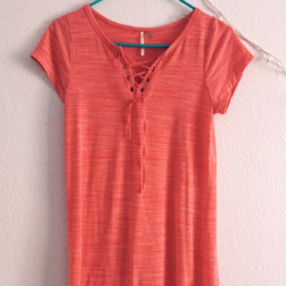Salmon colored dress